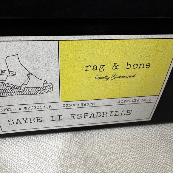 Rag and Bone sayer espadrille size 9. New in box - Picture 5 of 5